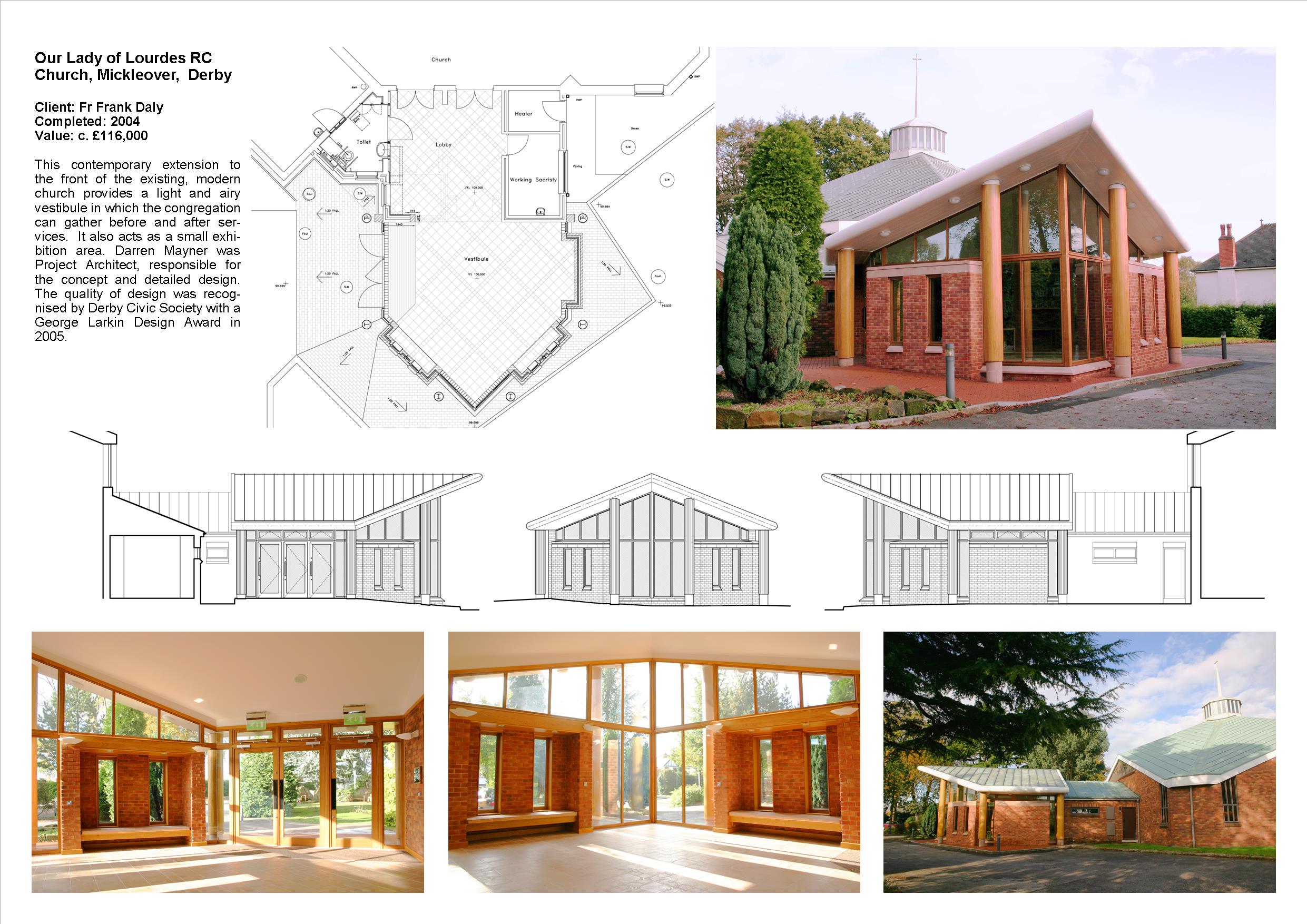 New vestibule and gathering space at Our Lady of Lourdes Church Mickleover Derby designed by Darren Mayner